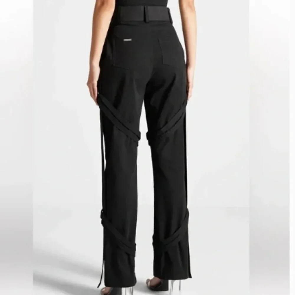 NWT MANIERE DE VOIR Carpenter Cargo Trousers Black Pants in Size 4 - Picture 3 of 16